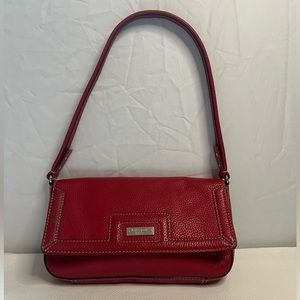 Vintage Kate Spade Red Pebbled Leather Shoulder Bag
